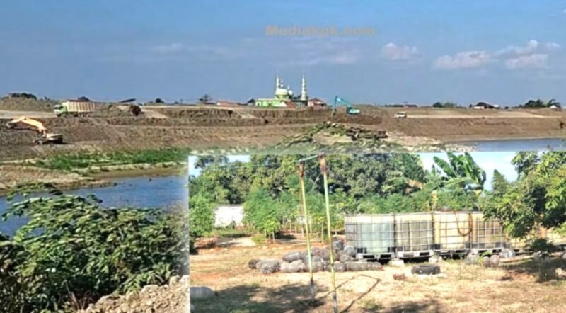 Diduga Gudang Penimbunan Solar Ilegal, Proyek Normalisasi Sungai Demak (Foto: TargetNews.ID/Redaksi)