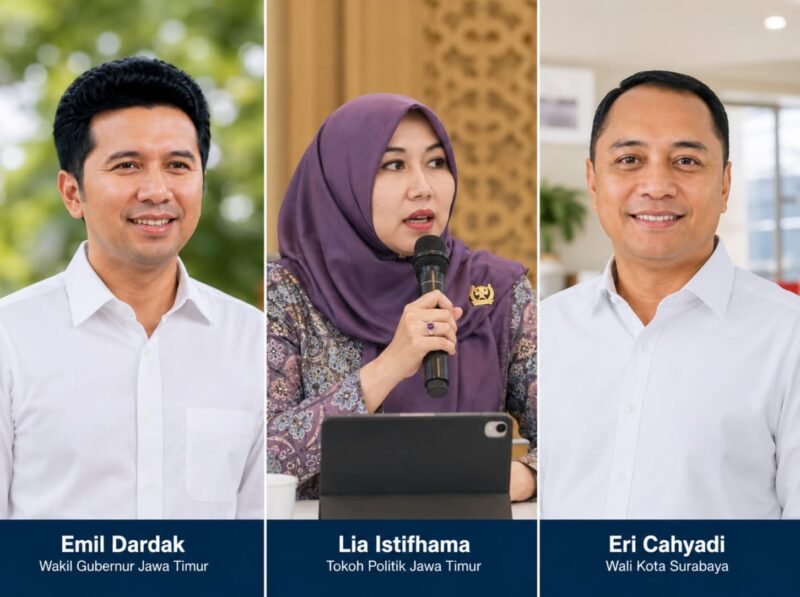 Foto: Wali Kota Surabaya Eri Cahyadi berada di posisi ketiga dengan 10,3 persen, disusul Ahmad Fauzi 7,7 persen, Muhammad Fawait 5,8 persen, Muhammad Nur Arifin 5,2 persen, Yuhronur Efendi 4,1 persen, Aditya Halindra Faridzky 3,9 persen, serta Hanindhito Himawan Pratama 2,1 persen. Sebanyak 7,1 persen responden memilih nama lain, sedangkan 4,2 persen mengaku belum menentukan pilihan. (Foto: TargetNews.ID/Anil/25/7/2026)