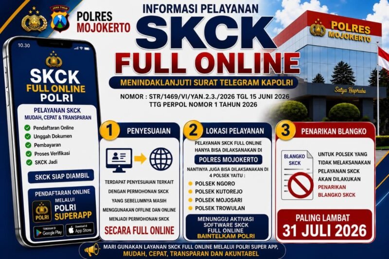 FOTO: Polres Mojokerto Polda Jatim resmi mengumumkan transisi total mekanisme pelayanan Surat Keterangan Catatan Kepolisian (SKCK).