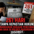 FOTO: 261 Hari Kepastian Hukum, Laporan Dugaan Pencemaran Nama Baik Polres Pasuruan Kota Bungkam