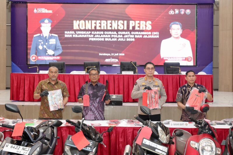 FOTO: Polda Jatim Bongkar 178 Kasus 3C Selama Juli 2026, 206 Pelaku Diamankan TARGETNEWS.ID/ISTIMEWAH