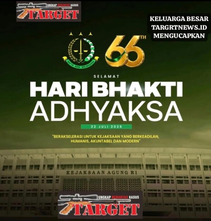 Keluarga Besar Targetnews.id Mengucapkan Selamat Hari Bhakti Adhyaksa ke-66