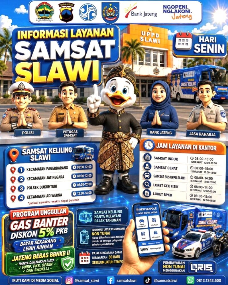 FOTO: Polri Bersama Samsat Slawi, Permudah Layanan Pajak Kendaraan, Hadir Lebih Dekat Untuk Masyarakat