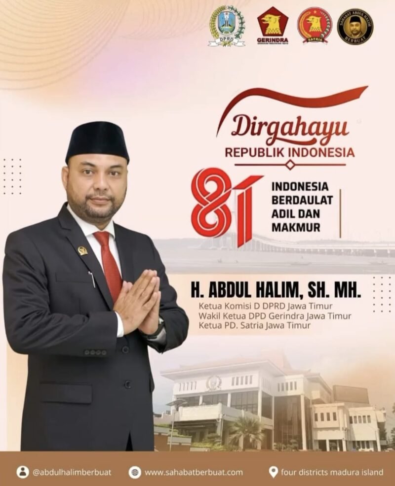 HUT ke-81 RI, Ketua Komisi D DPRD Jatim Ajak Masyarakat Perkuat Nasionalisme dan Persatuan
