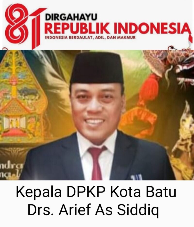 Kepala Dinas Perumahan Kawasan Pemukiman Kota Batu Seluruh Staf dan Karyawan. Mengucapkan Selamat HUT RI Ke-81 -2026.