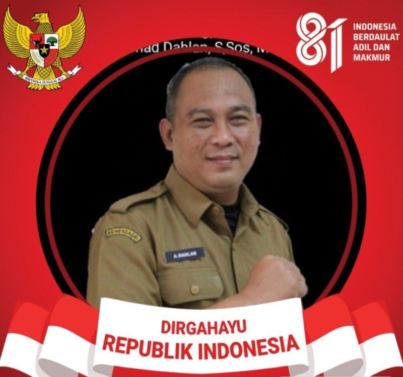 Kepala Kesatuan Bangsa dan Politik Batu Akhmad Dahlan, S.Sos,M.Ap. Beserta Seluruh Staf.Mengucapkan Selamat HUT RI Ke-81- 2026