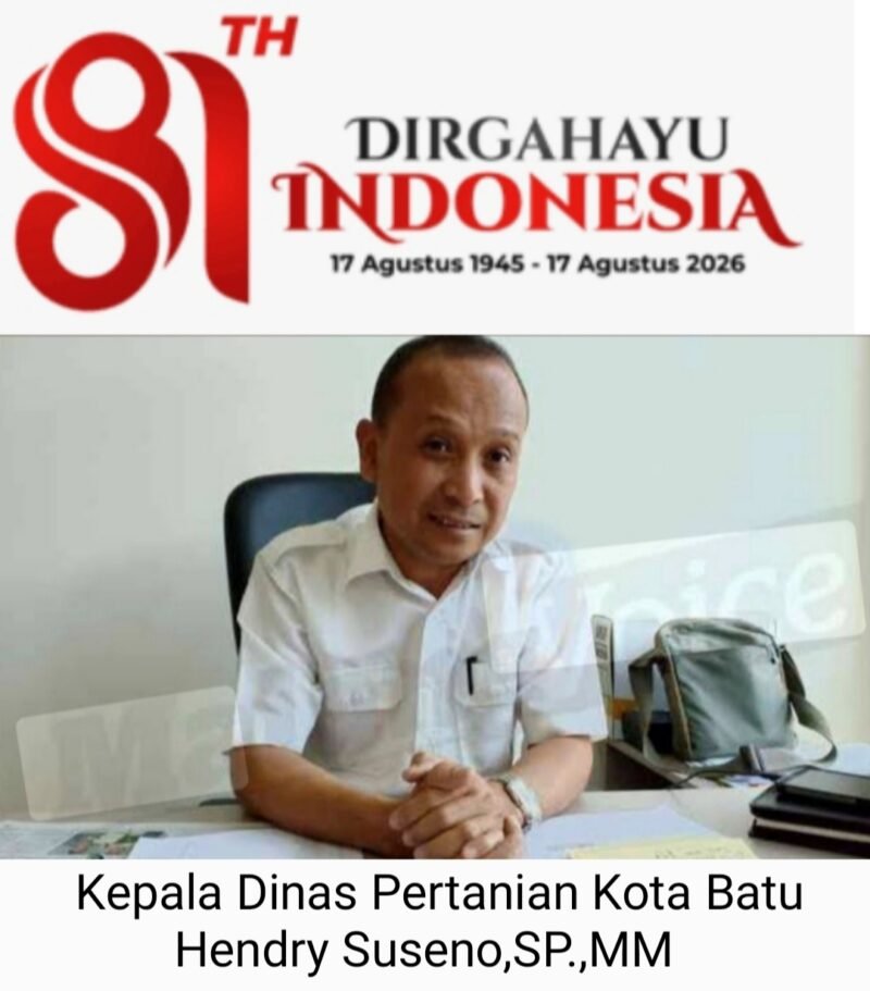 Kepala Dinas Pertanian dan Ketahanan Pangan Kota Batu, Hendry Suseno, SP.,MM Beserta Seluruh Staf. Mengucapkan Selamat HUT RI Ke-81 - 2026.