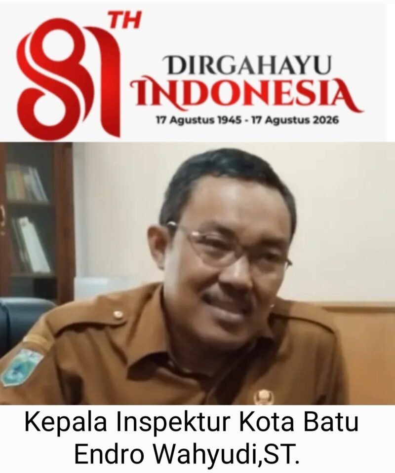 Kepala Inspektorat Kota Batu Endro Wahyudi,ST, Beserta Seluruh Jajaran dan Staf. Mengucapkan Selamat HUT RI Ke-81- 2026.