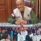 Foto ist : Kades Giripurno Suntoro saksikan pembagian beras dari BAPANAS untuk Warganya.