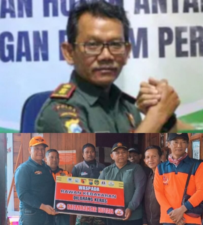 Foto ist: Kepala KPH Malang Kelik Djatmiko dan Jajaran Polhut,LMDH,BPBD, Masyarakat tetap jaga kawasan hutan agar tidak terjadi karhutla lagi.