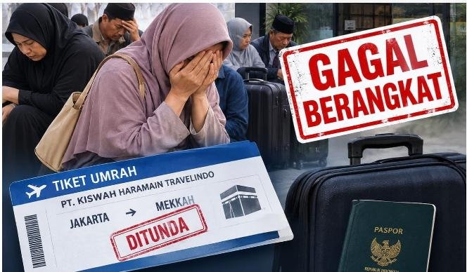 foto: Sejumlah calon jemaah umrah asal Situbondo yang gagal berangkat ke Tanah Suci setelah perjalanan melalui PT Kiswah Haramain Travelindo tidak terlaksana sesuai jadwal. Para jemaah meminta kejelasan terkait keberangkatan dan dana yang telah dibayarkan TargetNews.ID/Istimewah