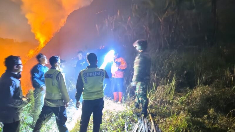 Polri Bergerak Cepat Cegah Kebakaran Merembet Ke Hutan Pinus Di Bumijawa