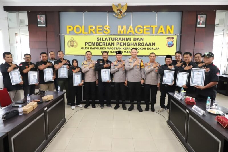 Polres Magetan Beri Penghargaan 13 Korlap PSHT, Dedikasi Jaga Kamtibmas