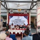 Kanit Binmas Polsek Kramat Aiptu Abdul Basit menghadiri sosialisasi pembukaan pabrik baru PT Jia Yue Xie Cai Dua di Pendopo Kelurahan Dampyak, Kecamatan Kramat, Kabupaten Tegal.