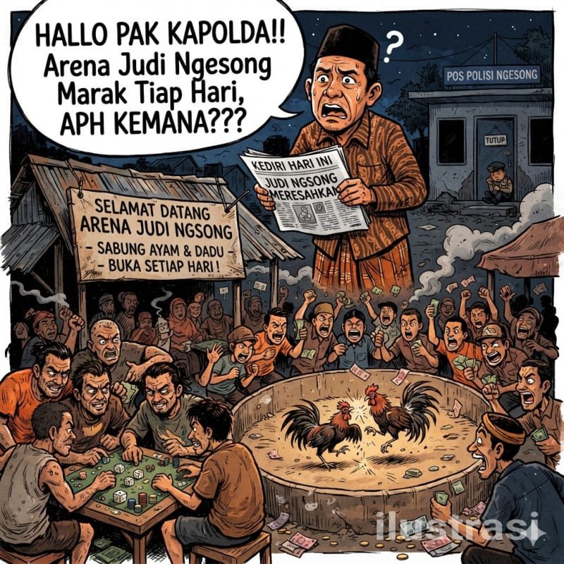 Marak Arena Judi Dadu dan Sabung Ayam Ngesong Beroperasi Tiap Hari, APH Bungkam ???