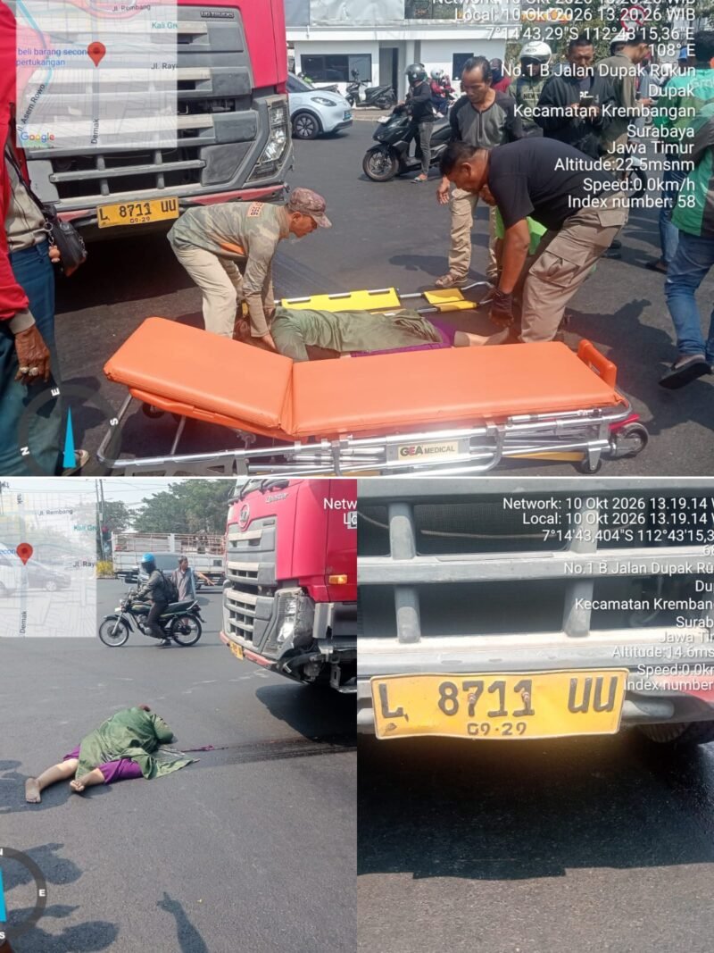 Kecelakaan Maut di Simpang Dupak Demak Surabaya, Seorang Penumpang Ojek Online Tewas