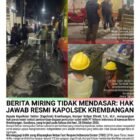 Kapolsek Krembangan : Pengabdian Kami Nyata, Tiada Pembiaran Aduan Masyarakat Melalui Command Center 110