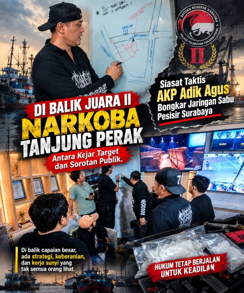Kasat Resnarkoba Polres Pelabuhan Tanjung Perak AKP Adik Agus Putrawan memberikan arahan taktis kepada Kanit dan penyidik dalam upaya memperkuat pengungkapan jaringan peredaran narkoba di wilayah hukum Tanjung Perak, Surabaya.