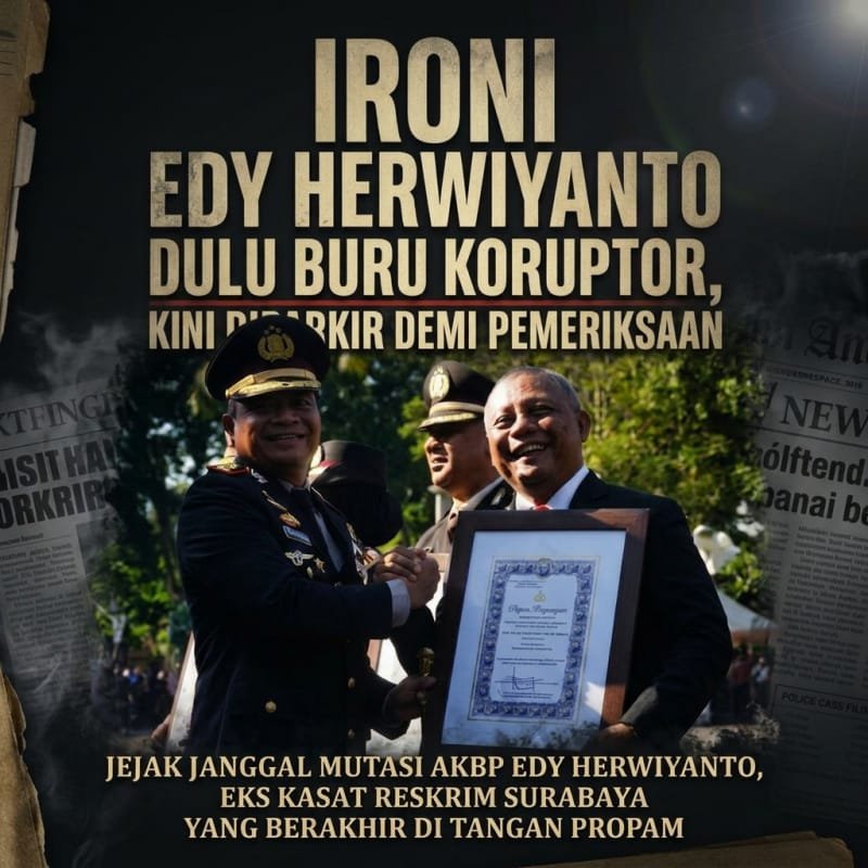 AKBP Edy Herwiyanto, mantan Kasat Reskrim Polrestabes Surabaya yang sebelumnya menjabat Kabag Wassidik Ditres PPA dan PPO Polda Jatim, dimutasi menjadi perwira menengah dalam rangka pemeriksaan berdasarkan Telegram Kapolda Jatim Nomor ST/1271/X/KEP/2026. (Foto: Istimewa)