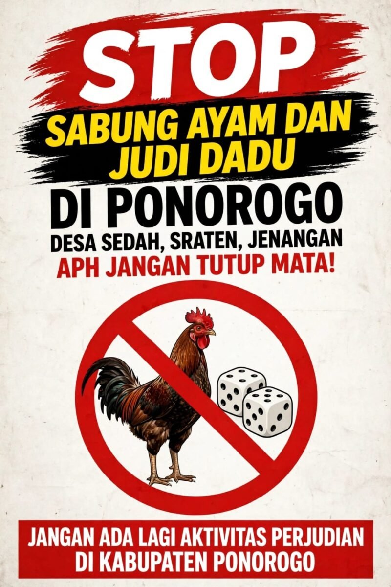 Foto: Ilustrasi aktivitas perjudian dadu dan sabung ayam yang diduga berlangsung di wilayah Kecamatan Jenangan, Kabupaten Ponorogo. Warga berharap aparat kepolisian segera melakukan pengecekan dan mengambil tindakan sesuai ketentuan hukum yang berlaku.